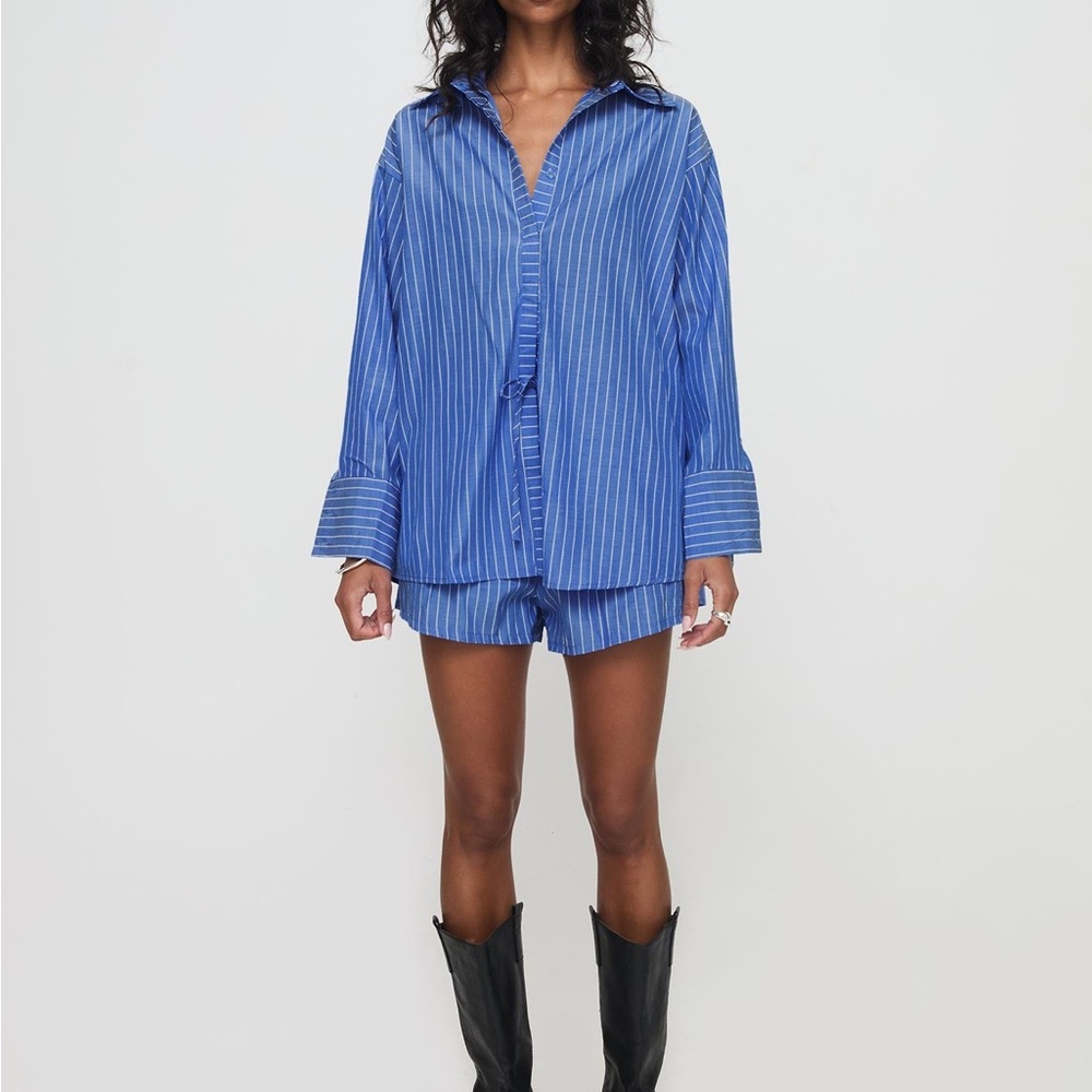 Princess Polly Jellie Set Blue Pinstripe size 2 new without tag